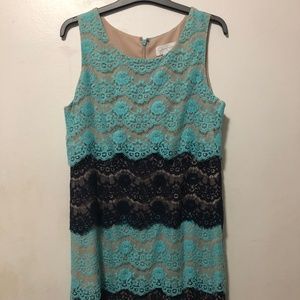 Jessica Simpson Lace Teal/Black Dress